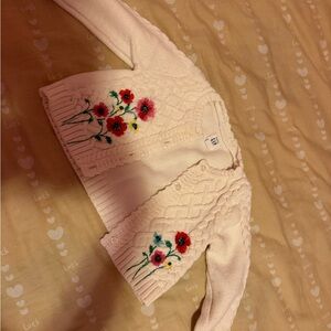 GAP Cream Cardigan with Floral Embroidery